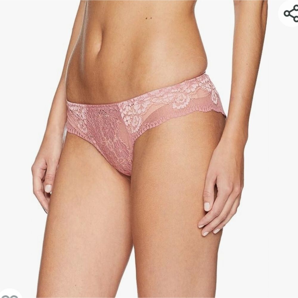 Eberjey Lace Cheeky Bikini Panties in Laros (Blush) Women's Size Medium Delicate
